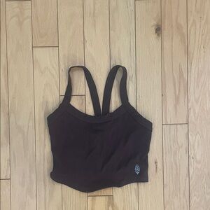 Free People Movement Brown M/L  Strappy Crop Top